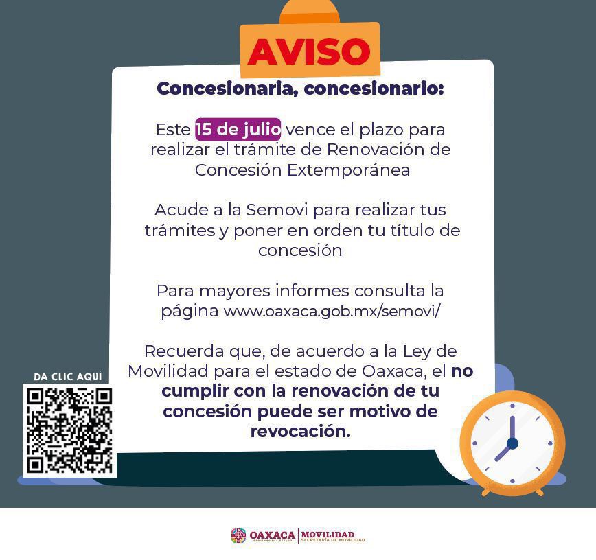 Este 15 de julio vence el Programa de Renovación de Concesiones Extemporáneas