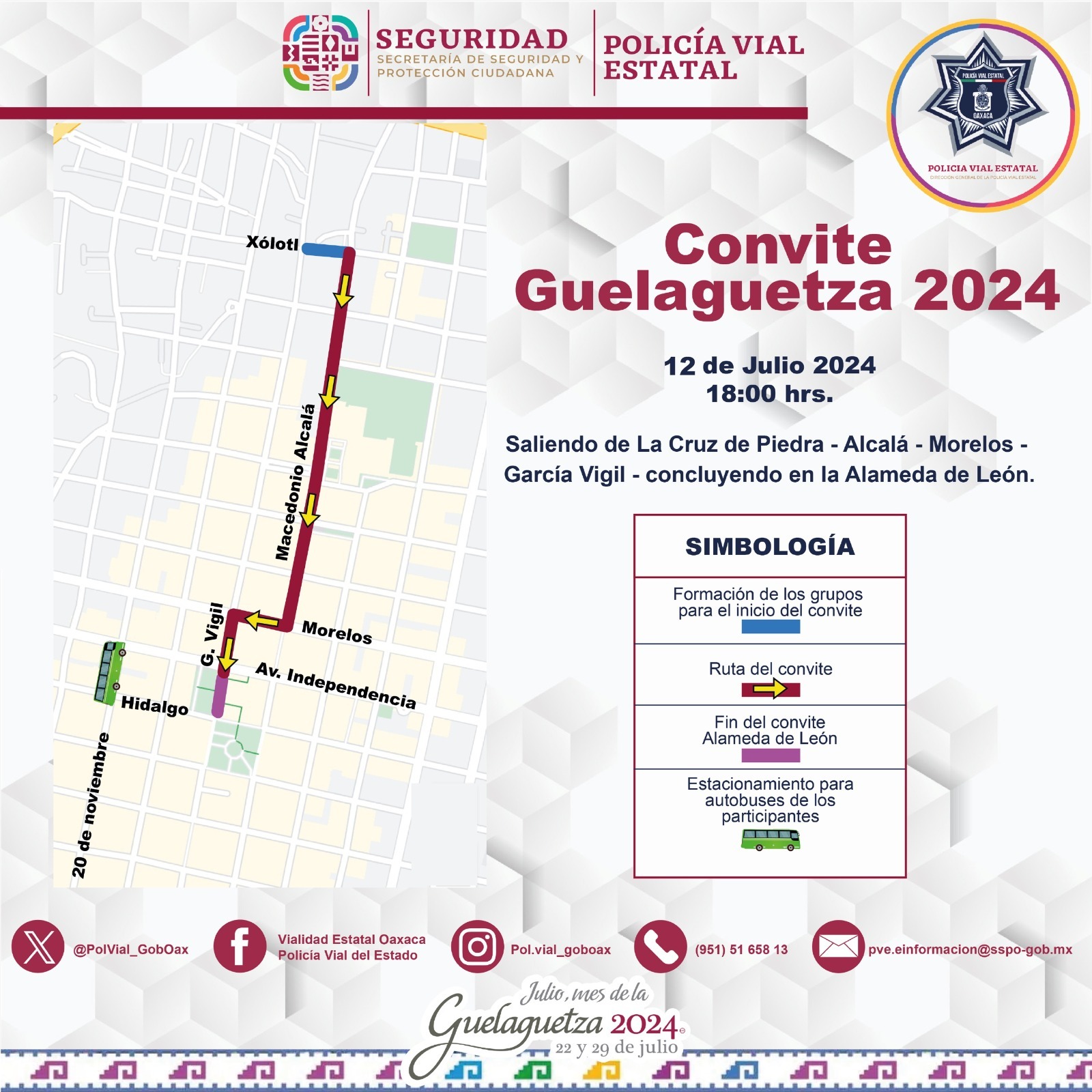 Resguardará Policía Vial Segundo Convite de Guelaguetza 2024