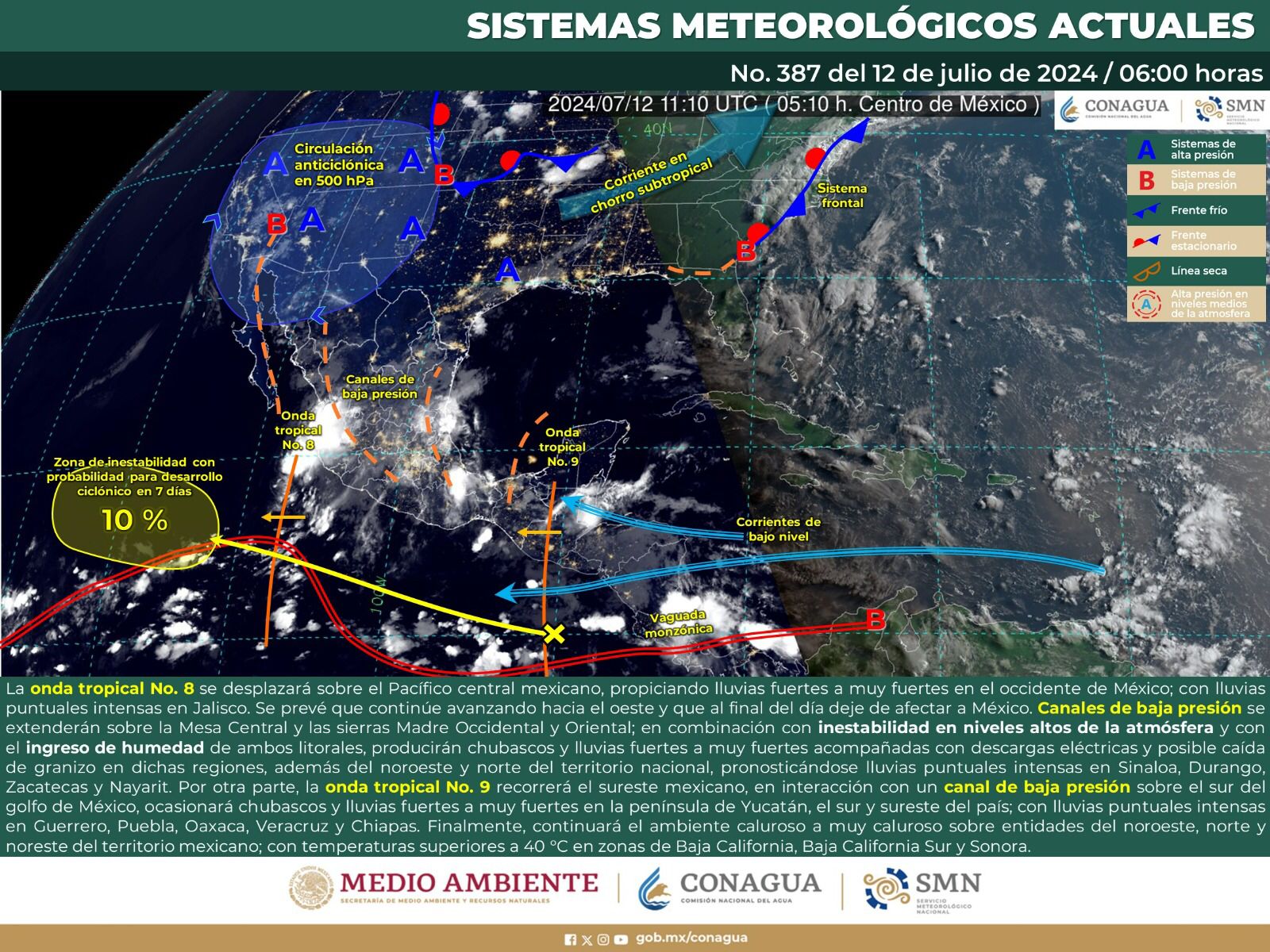 Este viernes se prevén lluvias y precipitaciones en diferentes puntos del estado