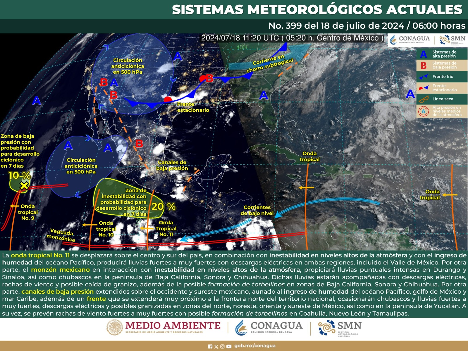 Continuarán las lluvias en gran parte de Oaxaca para este jueves