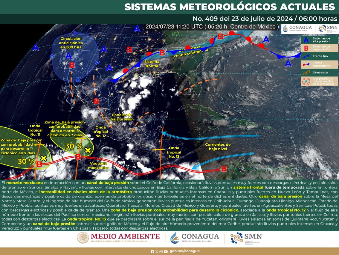 Persistirán las lluvias de intensidad variable para este martes en Oaxaca