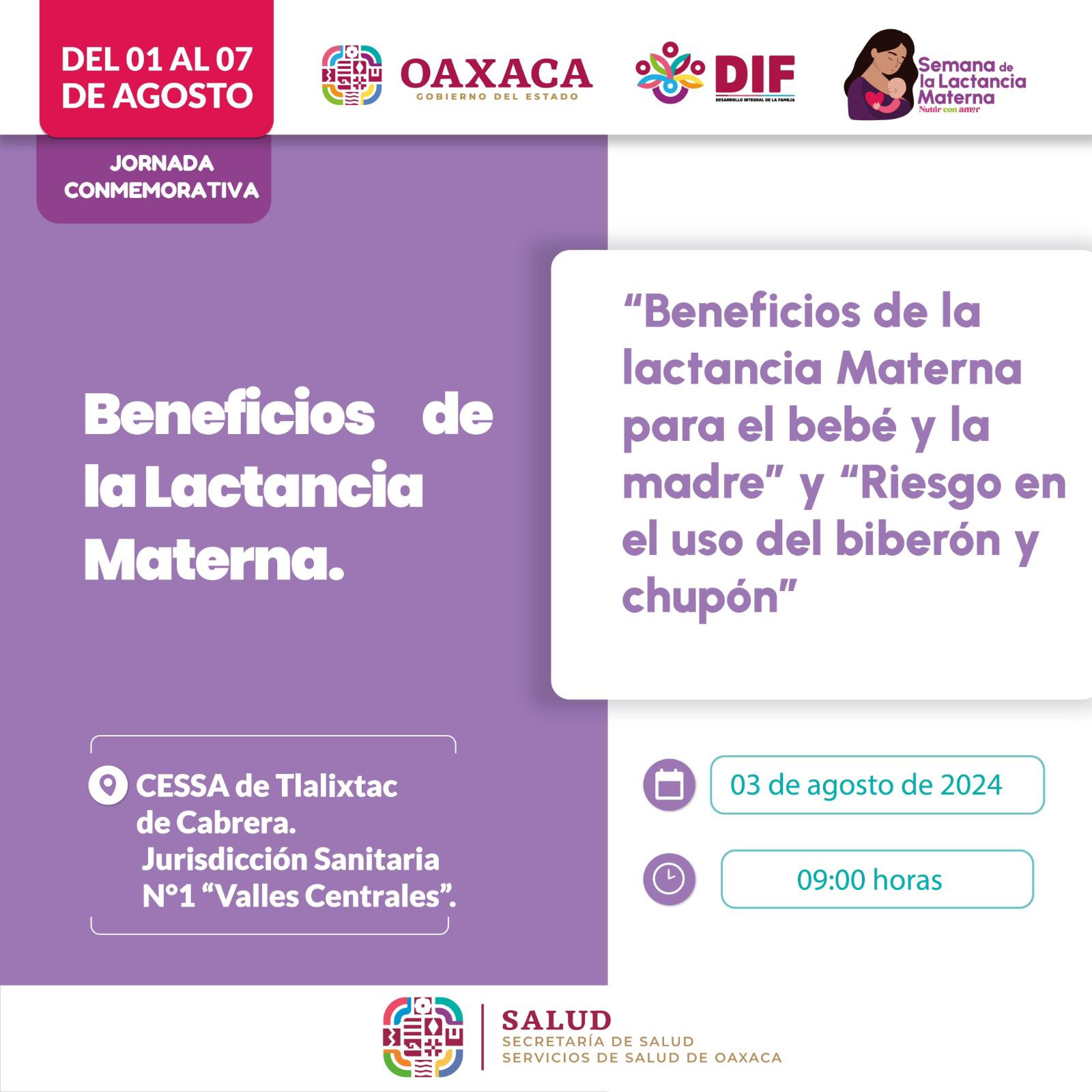 Conmemoran Semana Mundial de la Lactancia Materna con jornada informativa