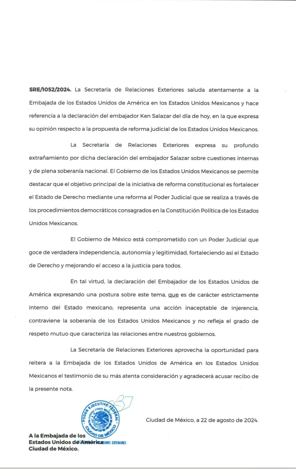 Con Reforma Judicial aumentará la certeza jurídica y se fortalecerá la democracia, asegura Salomón Jara a Estados Unidos y a la Comunidad internacional