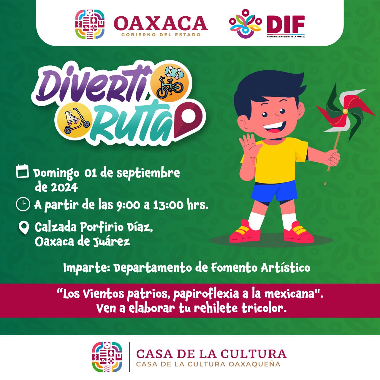 Anuncia DIF Oaxaca la vigésima edición de la Diverti Ruta sobre la calzada Porfirio Díaz