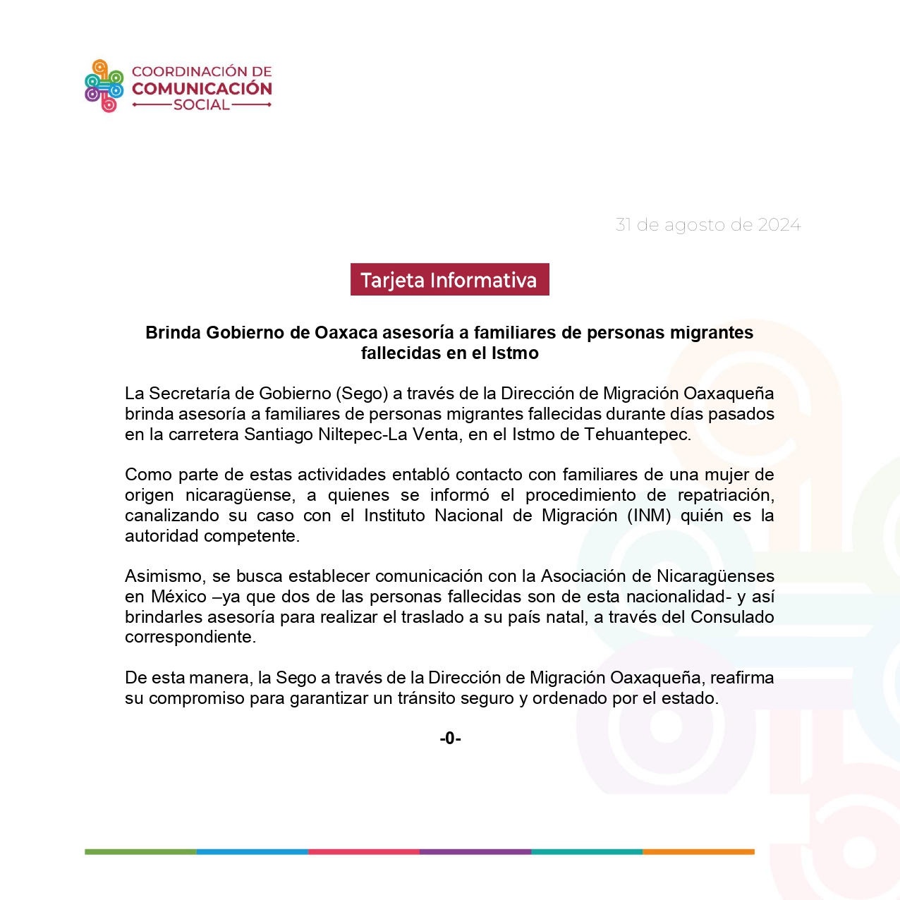 Brinda Gobierno de Oaxaca asesoría a familiares de personas migrantes fallecidas en el Istmo