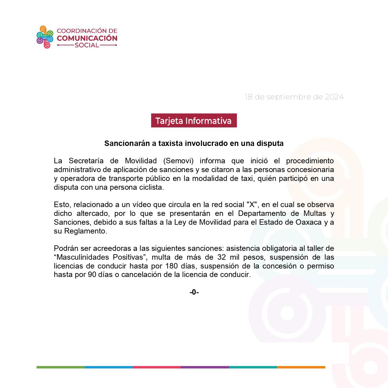 Sancionarán a taxista involucrado en una disputa