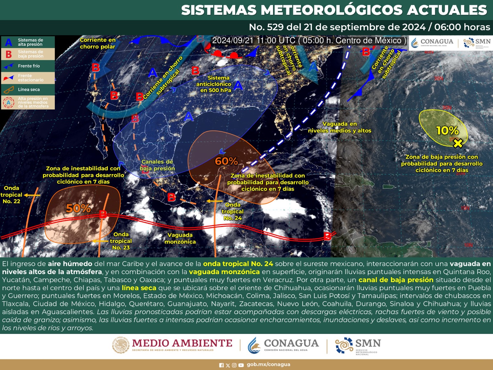 Continuarán las lluvias y tormentas en Oaxaca durante este sábado