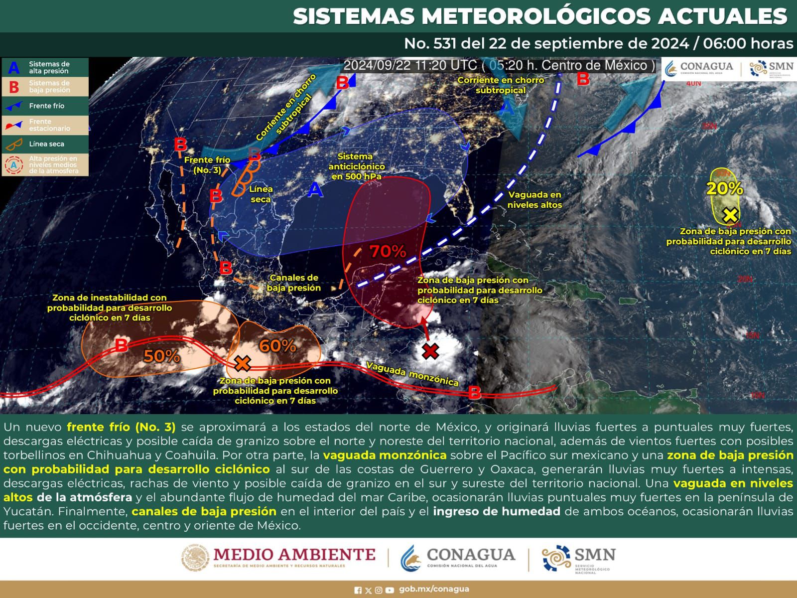Se prevén lluvias y tormentas en gran parte de Oaxaca para este domingo