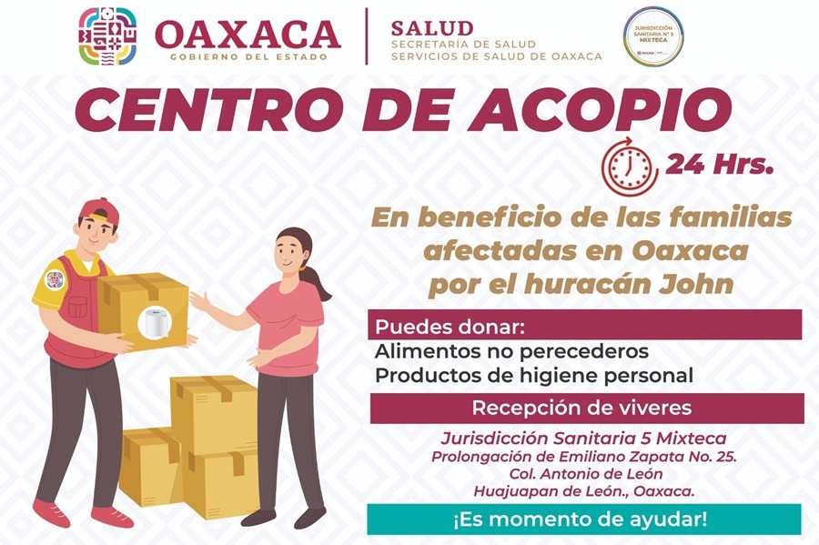 Abre SSO centros de acopio para la población afectada por “John”