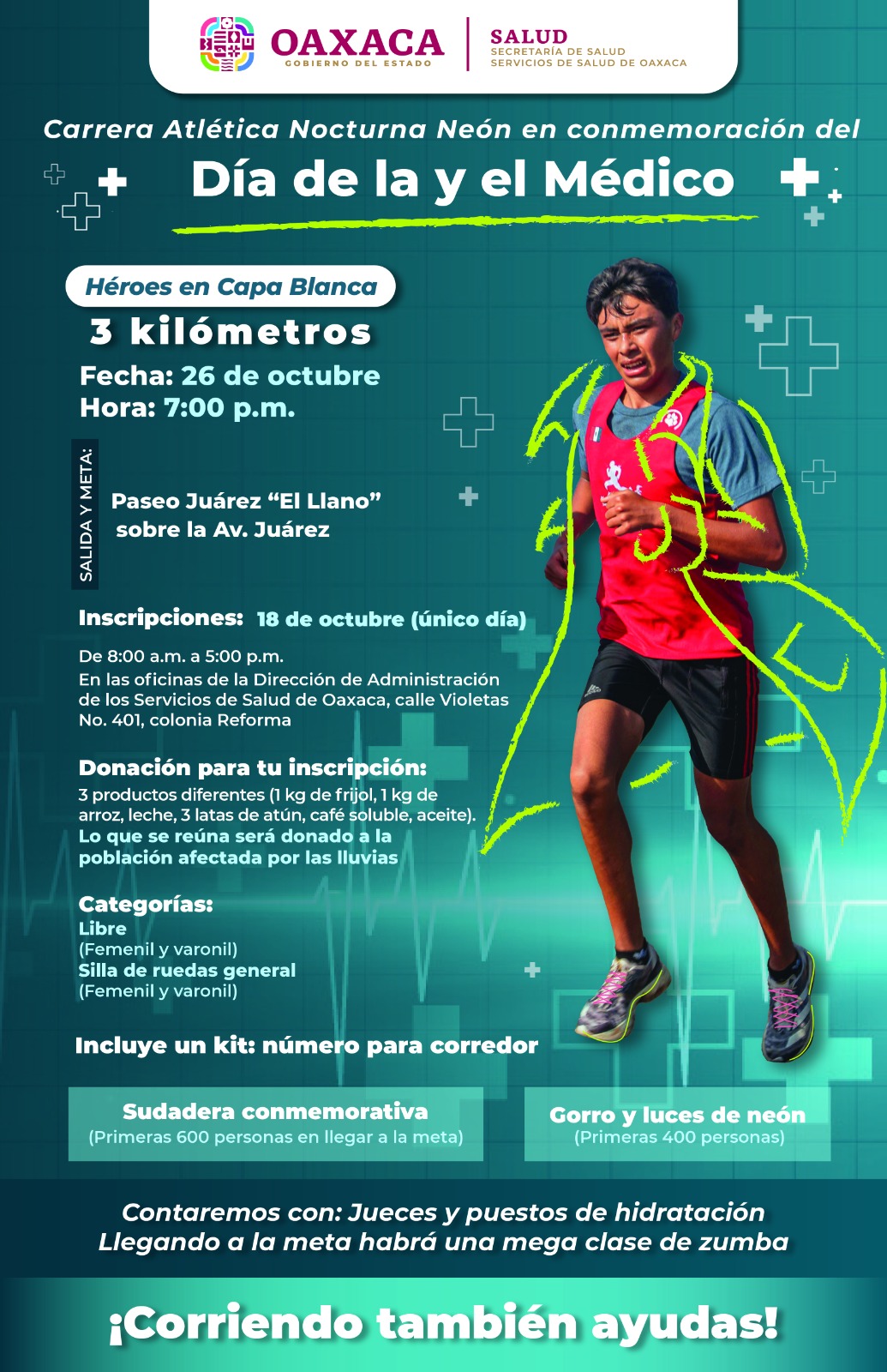 Con carrera atlética conmemorará SSO Día de la y el Médico