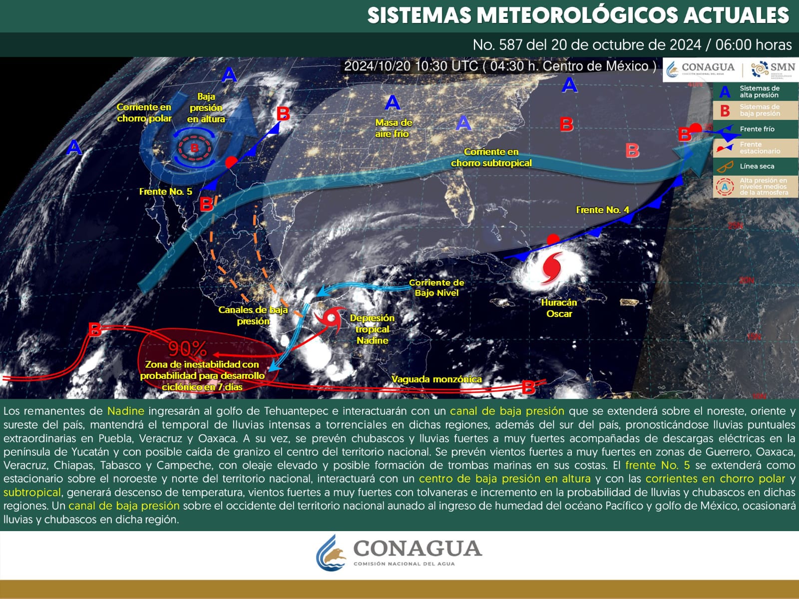 Continuarán las lluvias de intensidad variable en Oaxaca para este domingo