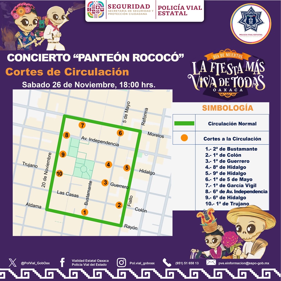 Policía Vial reforzará la seguridad en concierto de “Panteón Rococó”