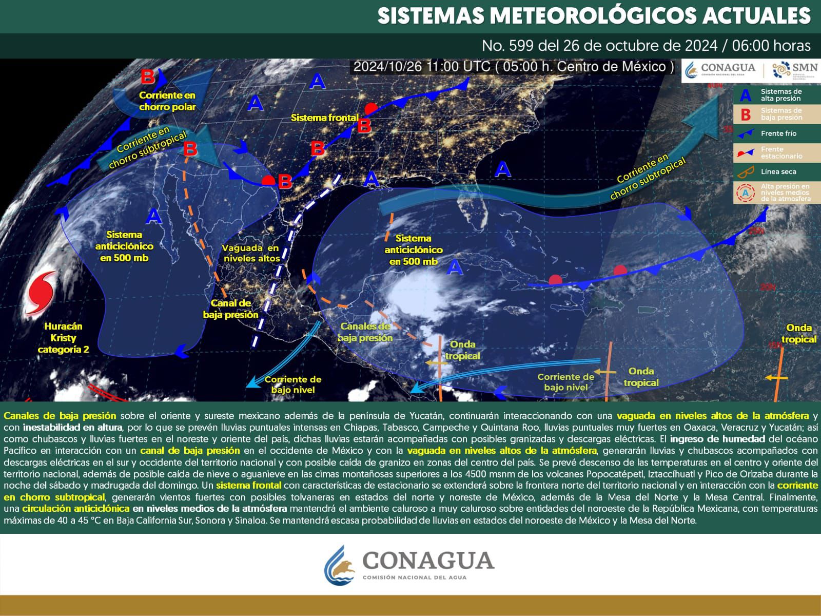 Prevén lluvias en zonas serranas de Oaxaca para este sábado 