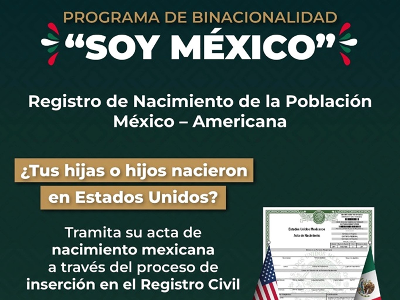 Sego y Registro Civil ponen en marcha el programa “Soy México” en apoyo de la población migrante oaxaqueña