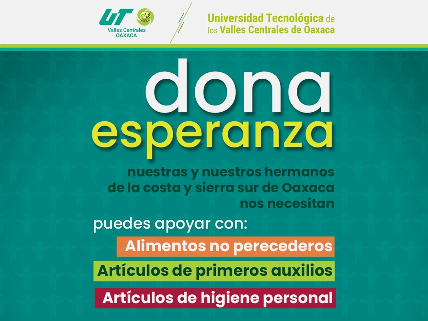 Abre UTVCO centros de acopio para apoyar a familias damnificadas por el huracán “John”