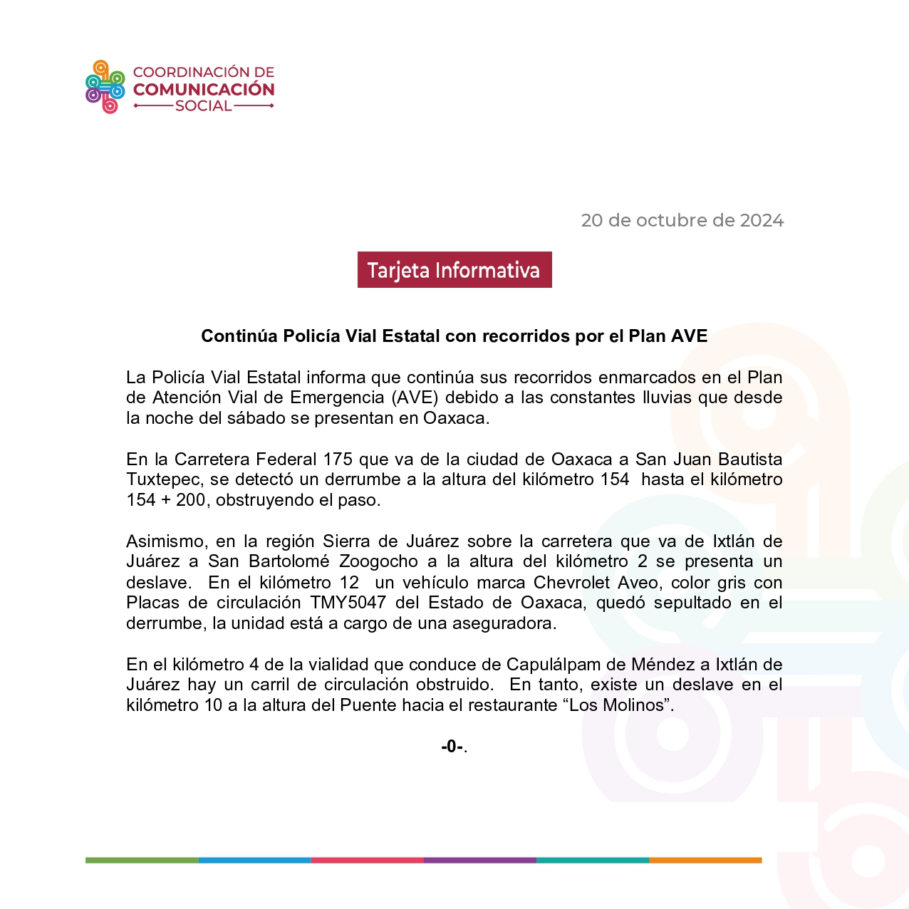 Continúa Policía Vial Estatal con recorridos por el Plan AVE