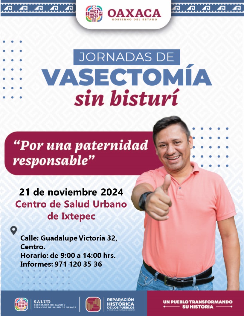 Invita SSO a Jornadas de Vasectomía sin bisturí, gratuitas en el Istmo
