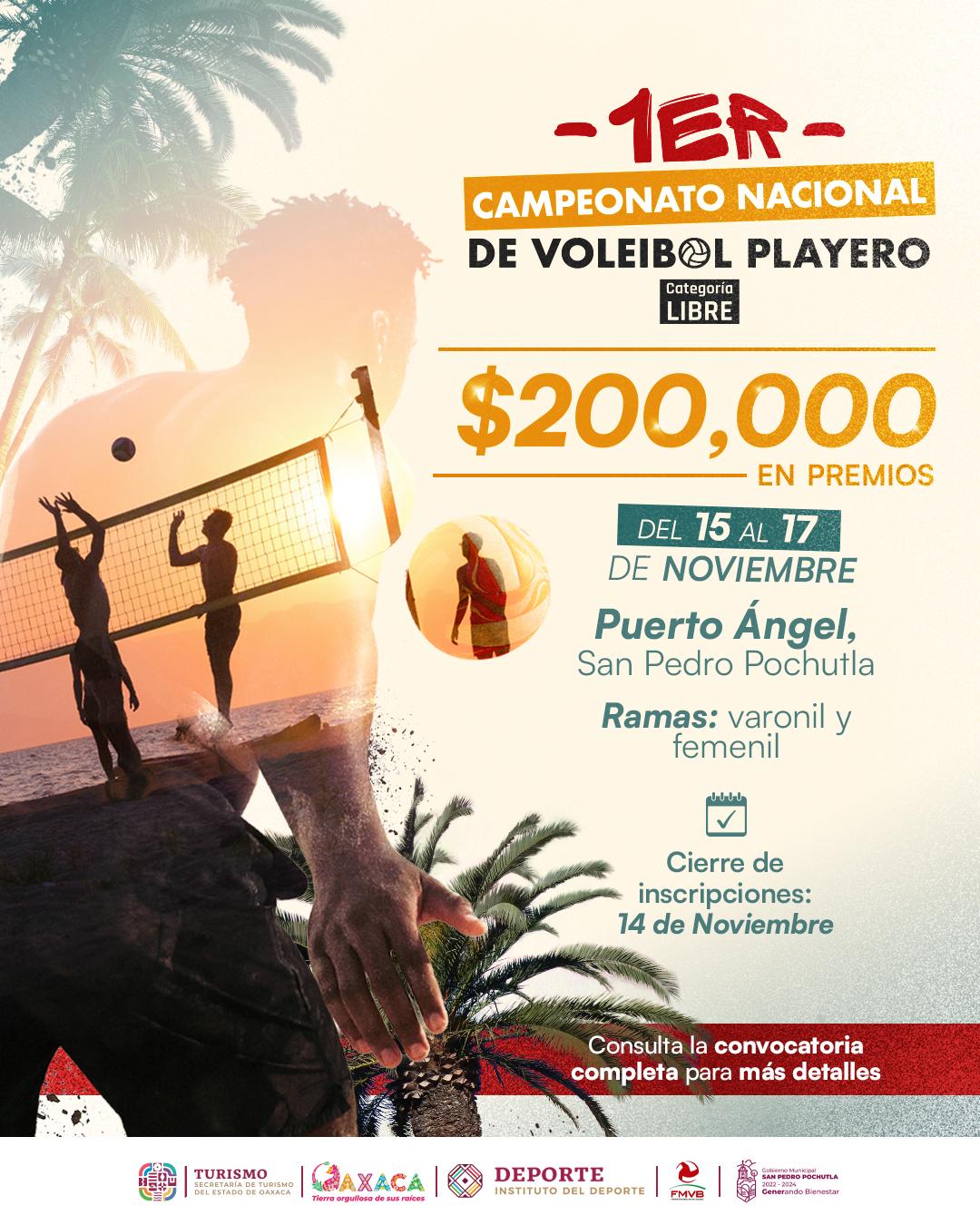Puerto Ángel, sede del Primer Campeonato Nacional de Voleibol Playero