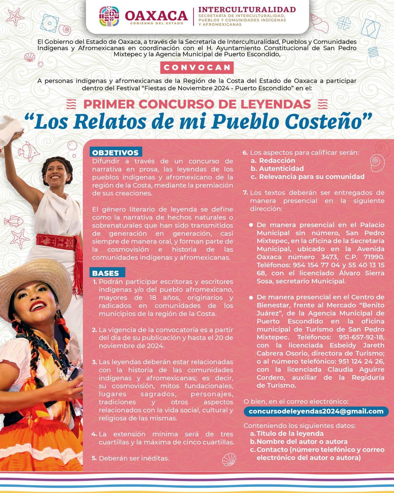 Convocan a tres concursos artísticos para personas creadoras indígenas y afromexicanas de la Costa