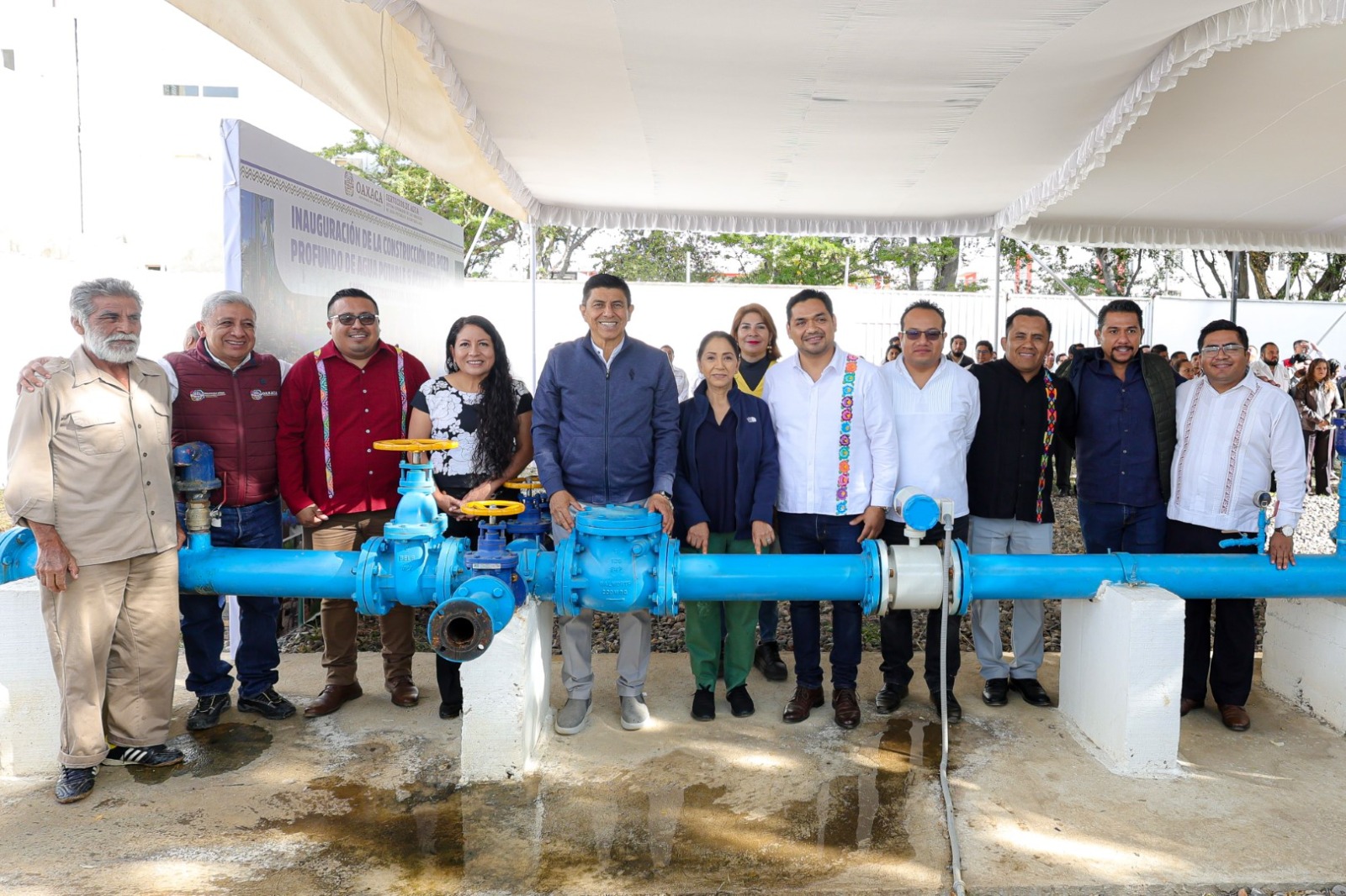 Inaugura Gobernador Salomón Jara pozo profundo de agua potable en Bosque El Tequio