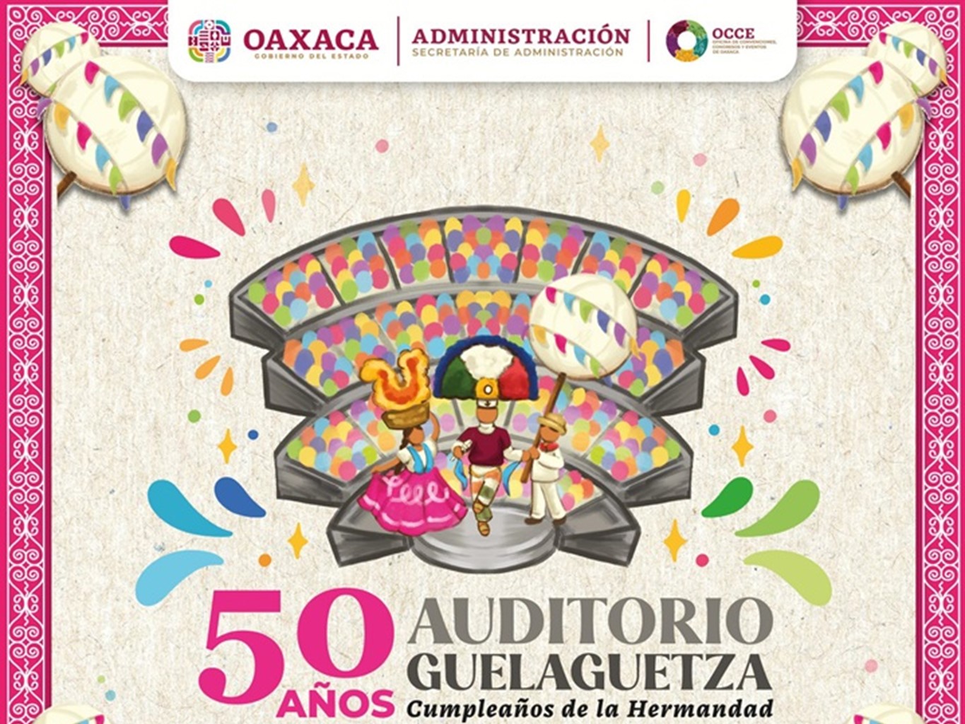 Todo listo para celebrar los 50 años del Auditorio Guelaguetza