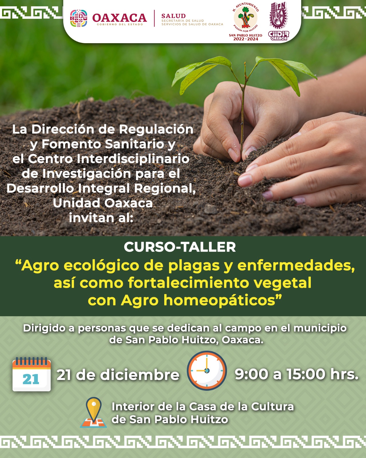 Convoca SSO a participar en el curso Agroecológico de plagas y enfermedades