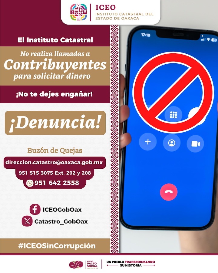 Alertan a la ciudadanía por llamadas fraudulentas a nombre del ICEO