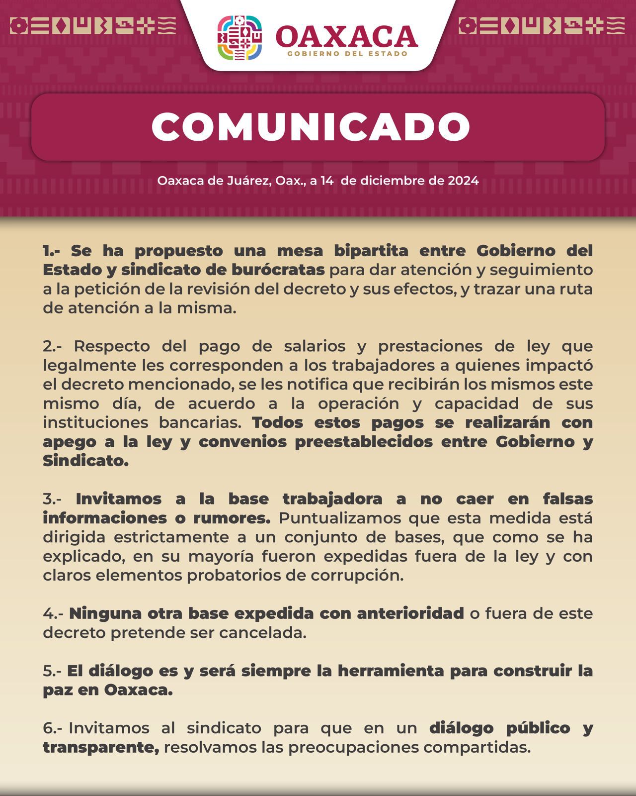 Propone Gobierno del Estado mesa bipartita con sindicato de burócratas para trazar ruta de atención