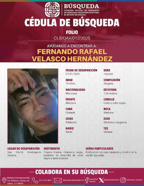 Contacta Gobierno de Oaxaca a familias de personas reportadas como desaparecidas en Valles Centrales