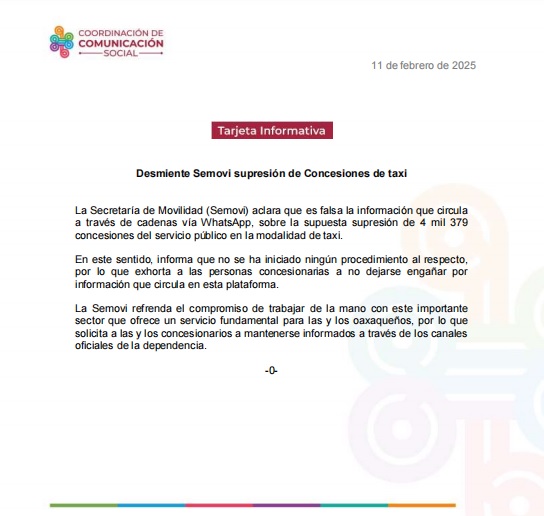 Desmiente Semovi supresión de Concesiones de taxi