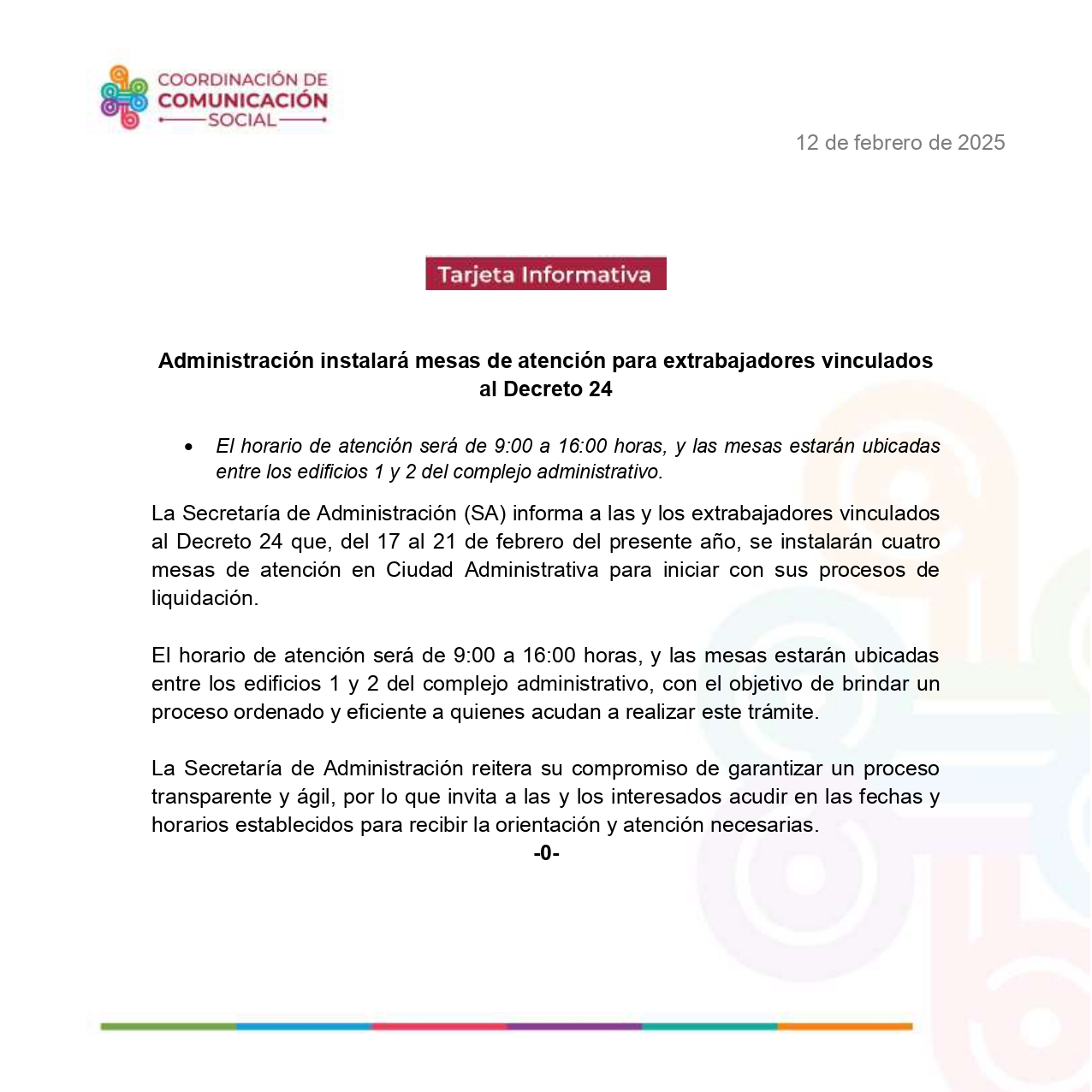 Administración instalará mesas de atención para extrabajadores vinculados al Decreto 24