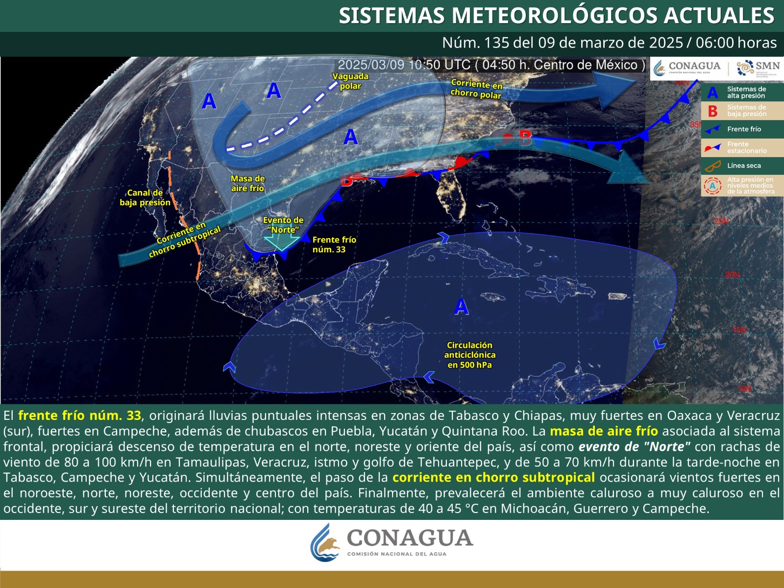 Se prevé posibles lluvias, chubascos y tormentas vespertinas en el estado