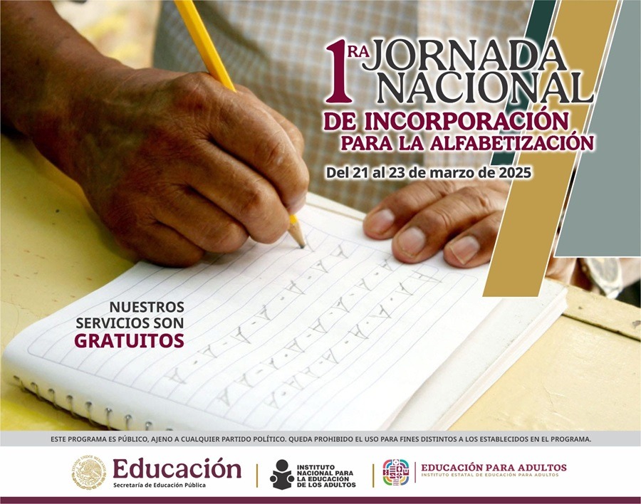 Invita IEEA a 1ª Jornada Nacional de Incorporación para la Alfabetización de Oaxaca
