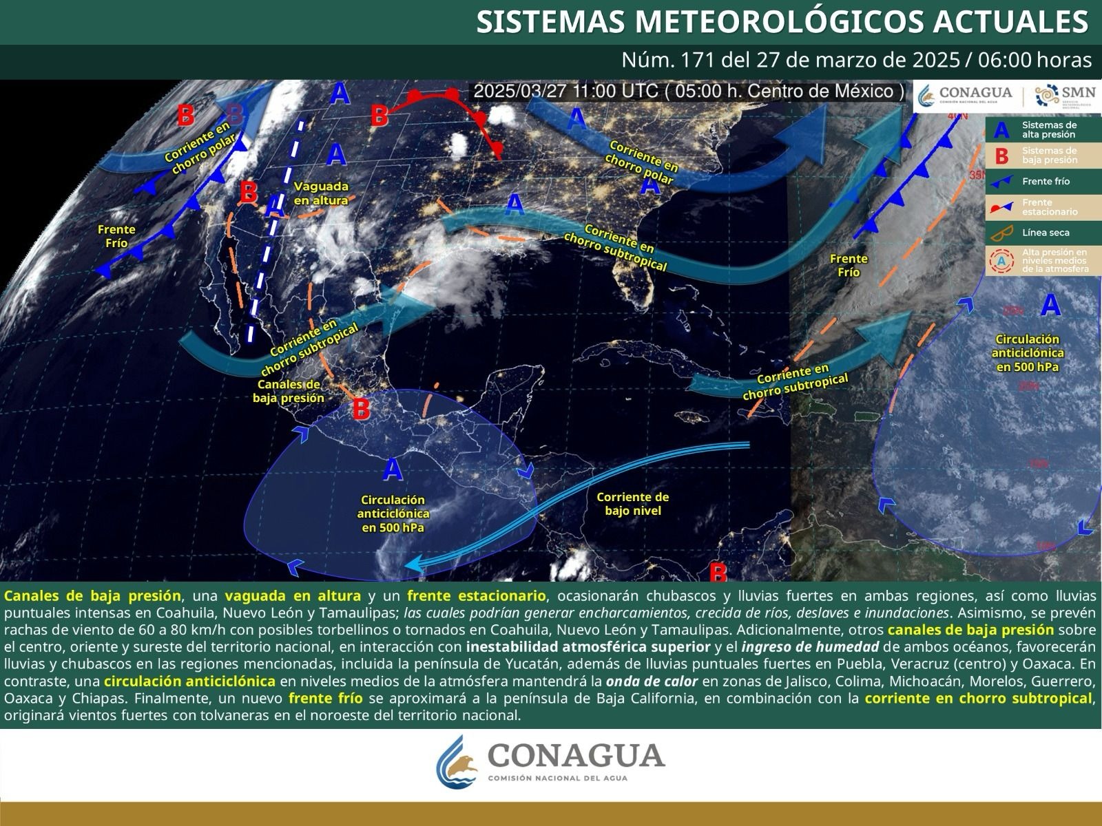 Continúan precipitaciones y probabilidad de tormentas en algunas regiones de Oaxaca
