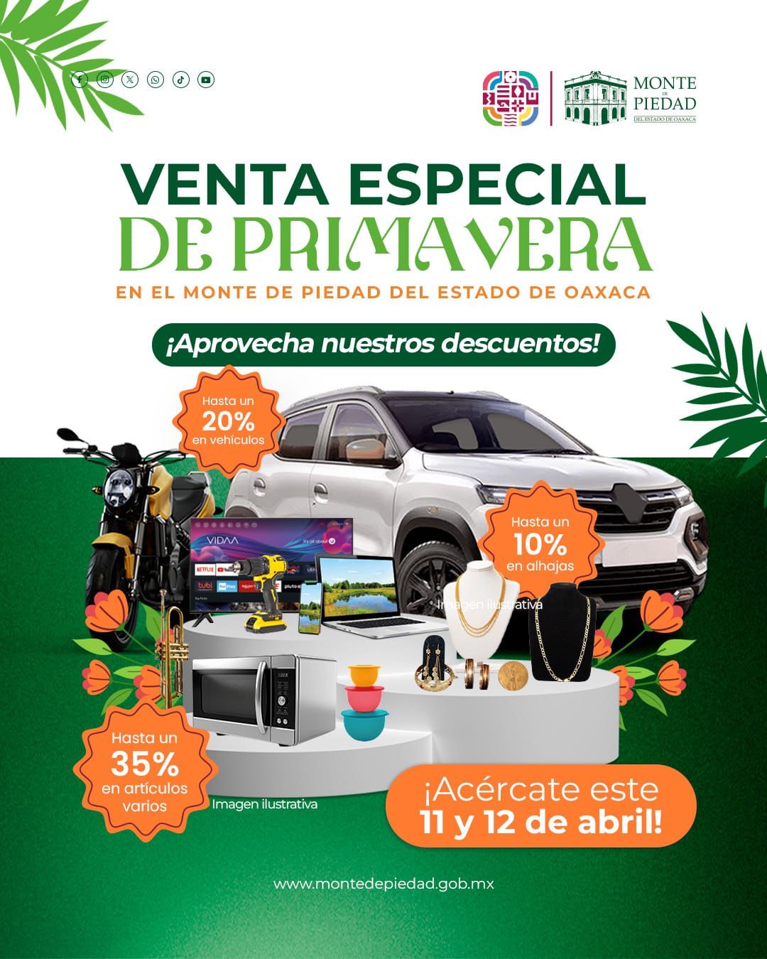 Invita Monte de Piedad del Estado de Oaxaca a la “Venta Especial de Primavera”