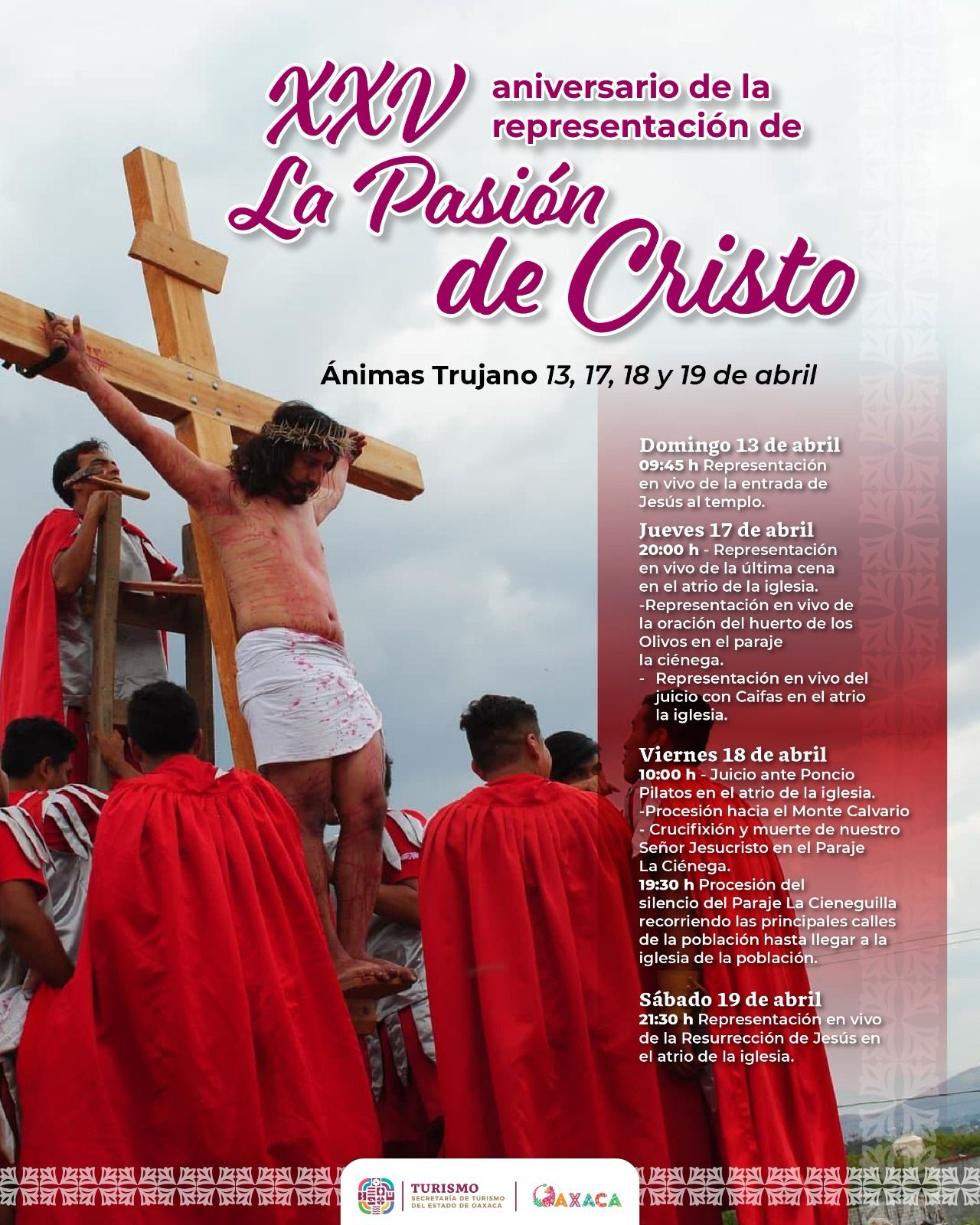 Ánimas Trujano listo para el XXV Aniversario de la representación de la Pasión de Cristo