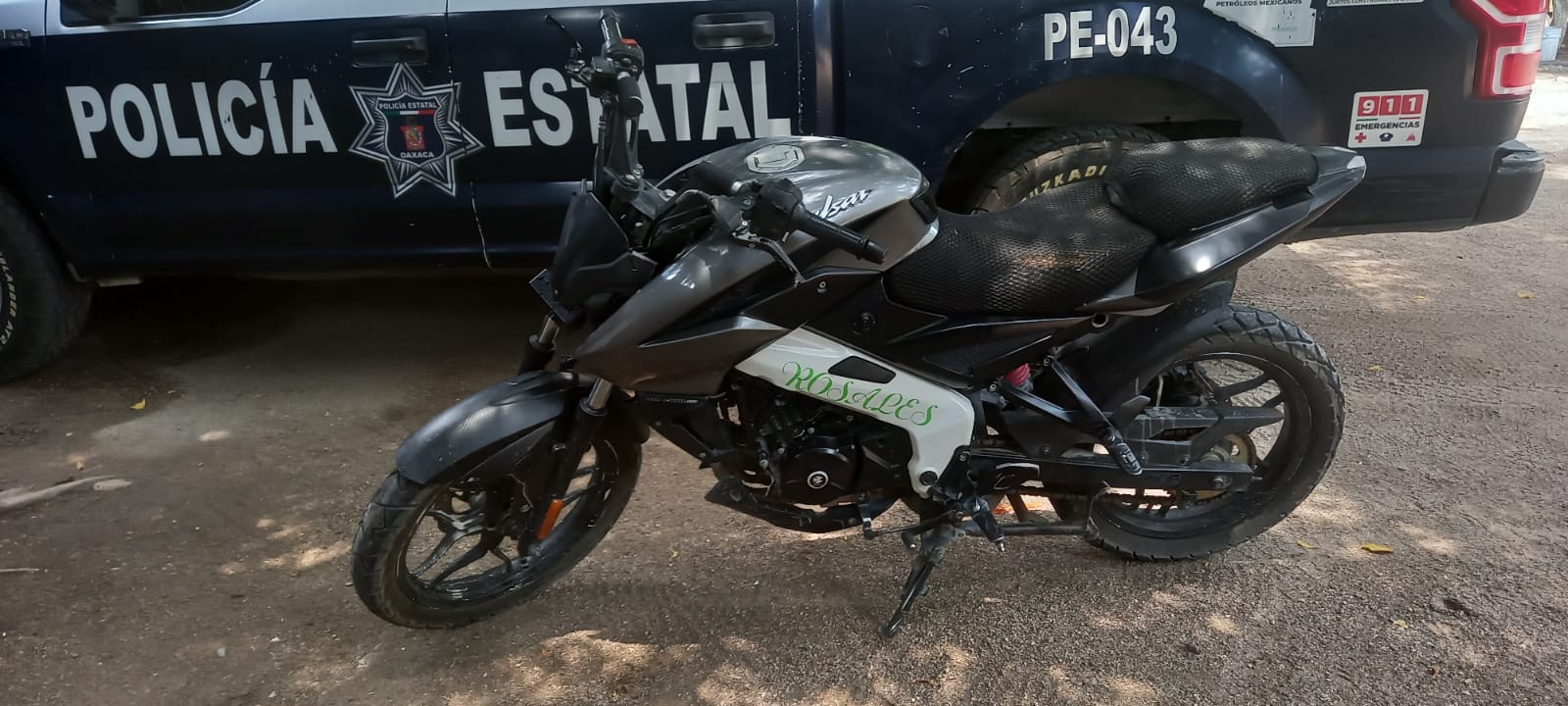 Asegura Policía Estatal motocicleta con reporte de robo en San Pedro Totolápam