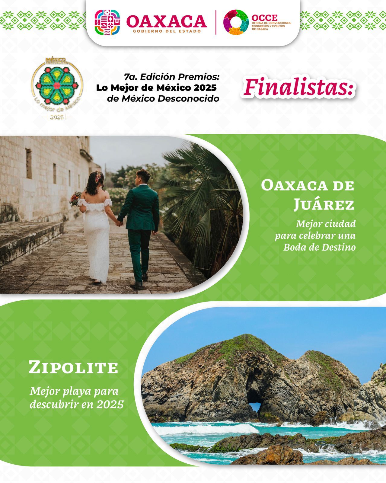 Destaca Oaxaca con destinos finalistas en los premios “Lo Mejor de México 2025”