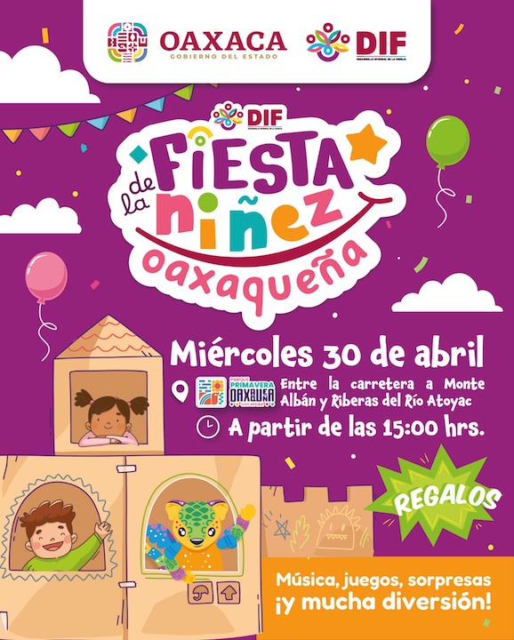 Invita DIF Estatal a la Fiesta de la Niñez Oaxaqueña