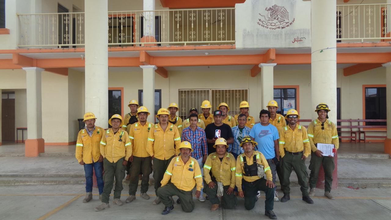 Controla Coesfo incendio forestal en San Francisco Ixpantepec