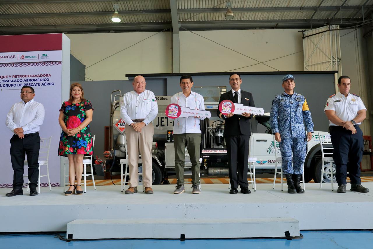 Alcanza Gobierno de Oaxaca 300 traslados aeromédicos del grupo de rescate del Hangar Oficial