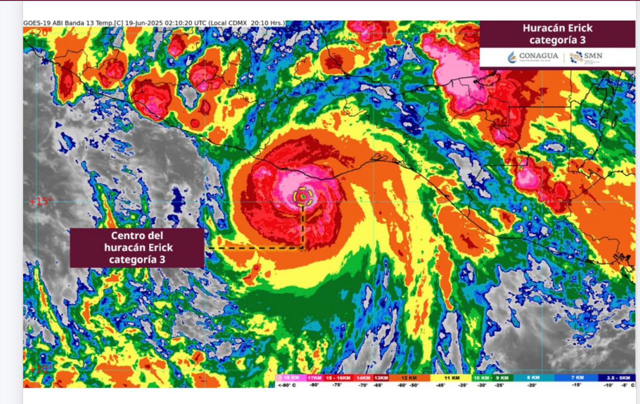 Prevé Consejo Estatal de Protección Civil impacto de huracán «Erick» entre Puerto Escondido y Lagunas de Chacahua