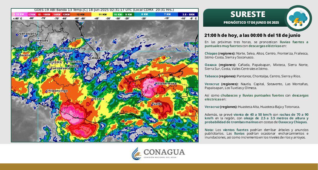 Tormenta tropical “Erick” se intensifica frente a las costas de Oaxaca: Protección Civil