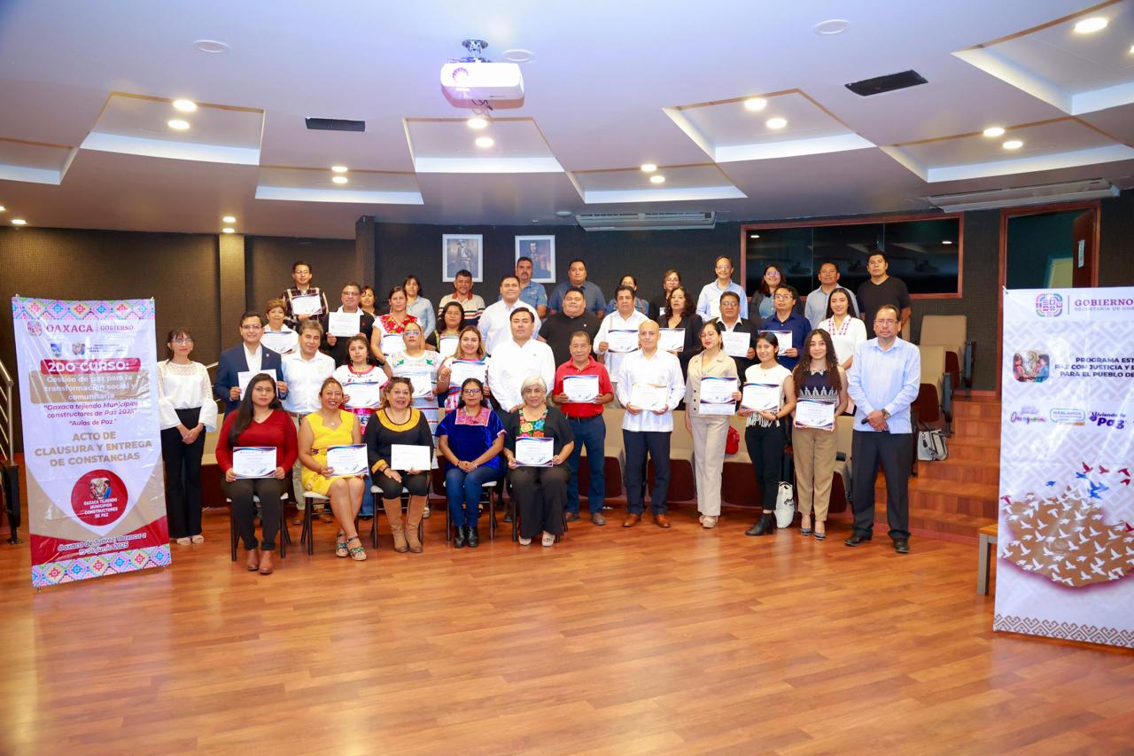 Concluye Sego segundo curso de Gestión de Paz con 139 participantes acreditados