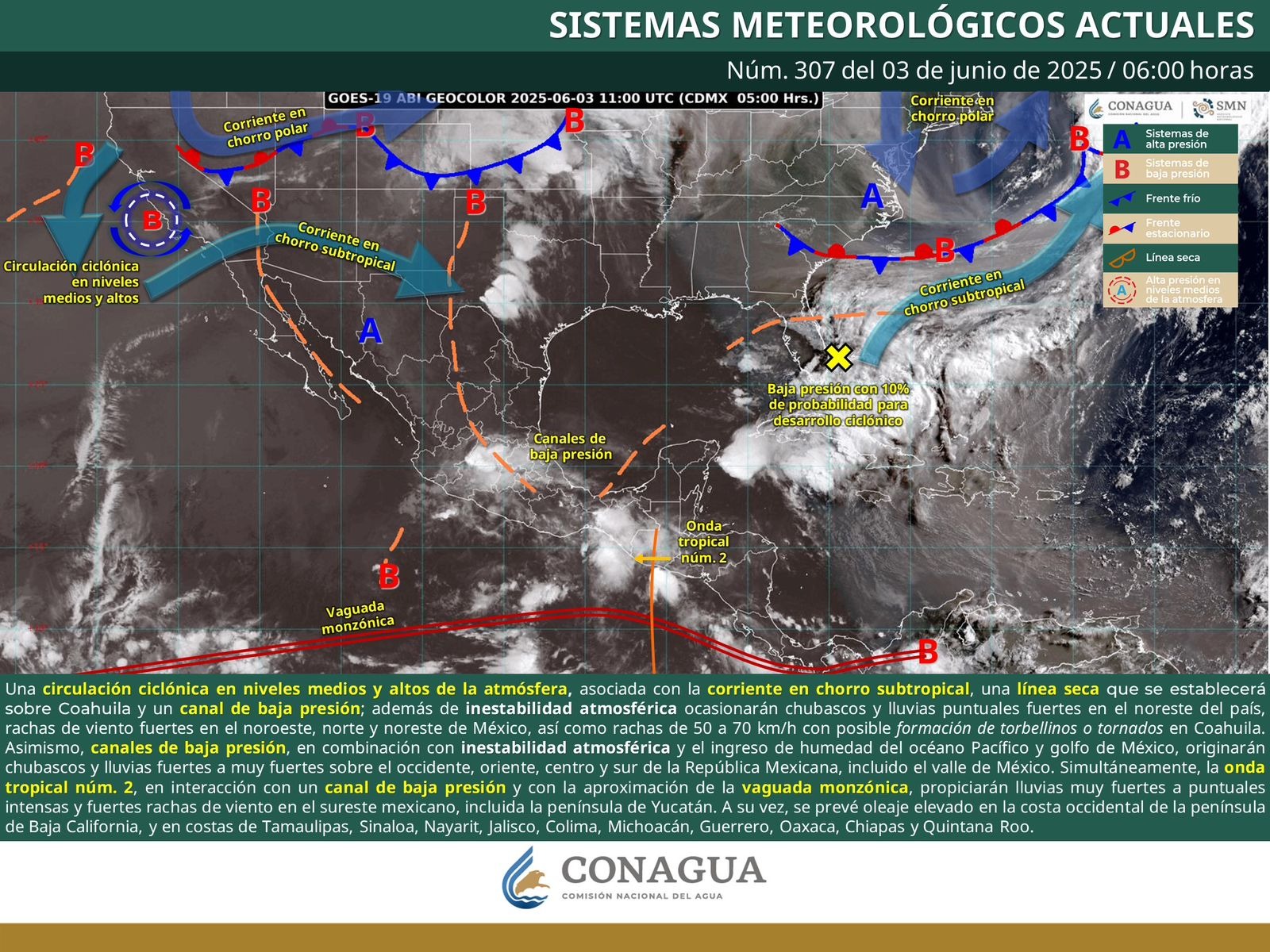 Continuará presencia de nubosidad en gran parte del estado, con presencia de lluvias en sierras