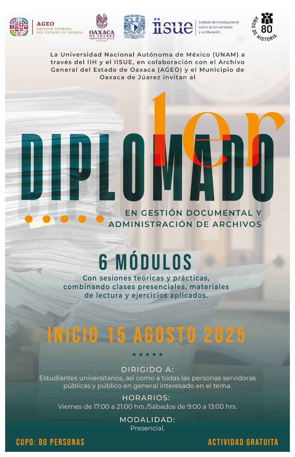Apertura AGEO el Primer Diplomado en Gestión Documental y Administración de Archivos