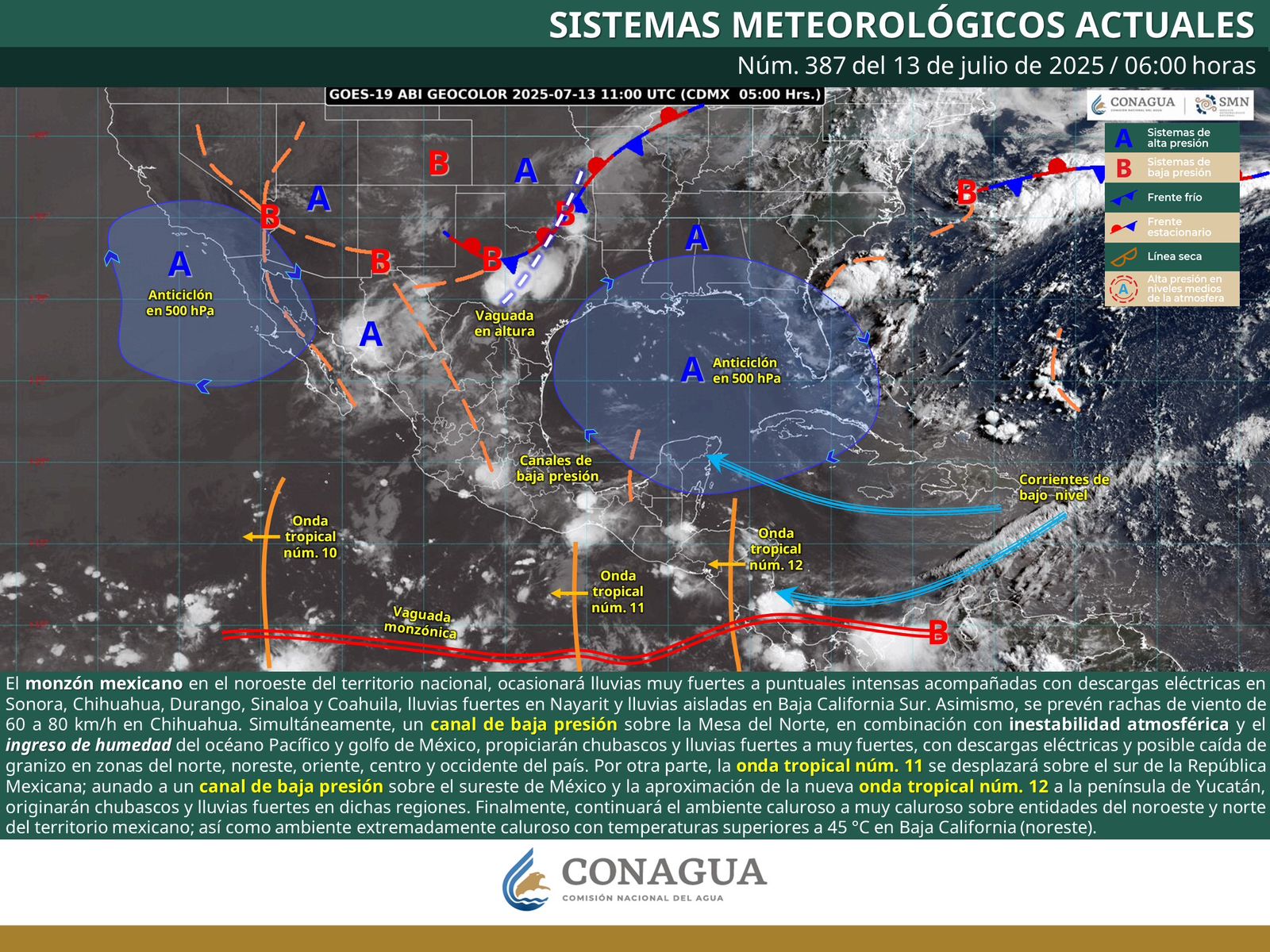 Prevalece potencial de lluvias y tormentas eléctricas por la tarde-noche en Oaxaca