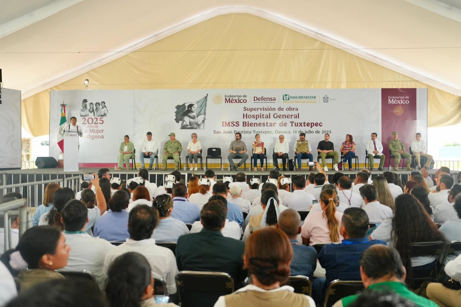 Supervisan Claudia Sheinbaum y Salomón Jara construcción del Hospital General IMSS Bienestar Tuxtepec