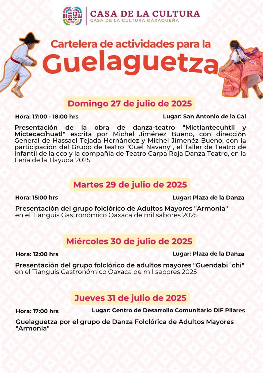 Con teatro, danza y música; Casa de la Cultura promueve la diversidad de Oaxaca en la Guelaguetza 2025