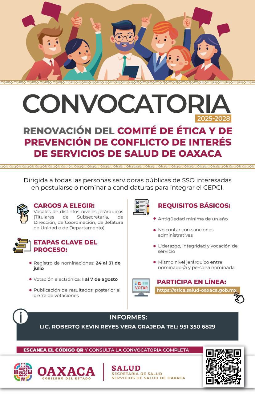 Convocan a personal de SSO a participar en la renovación del Comité de Ética y de Prevención de Conflicto de Interés